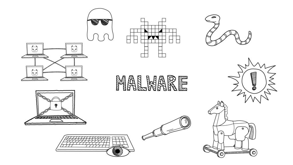 Title page for video about malware