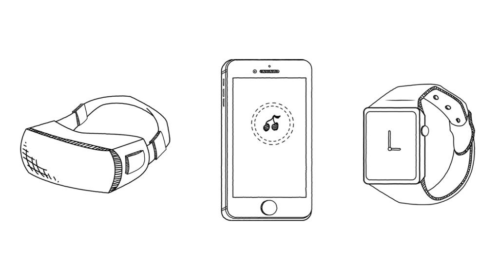 VR headset, smartphone and smart watch 